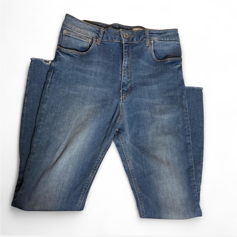 Zara Raw Wedge High Waisted Skinny Jeans